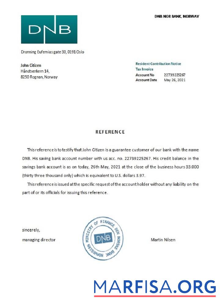 Downloadable Norway DNB reference example